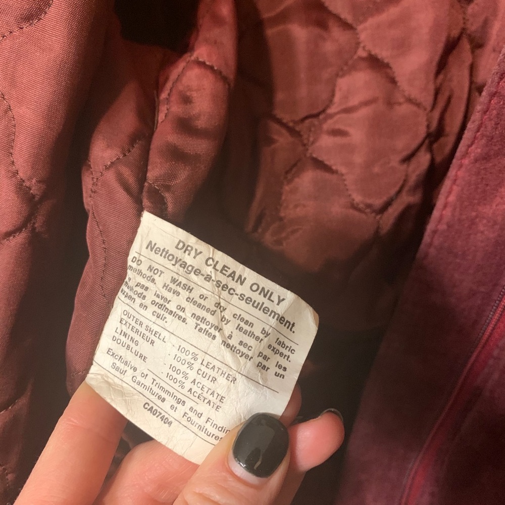 *sale!* VINTAGE Fur collar Suede bomber jacket - Picture 6 of 7